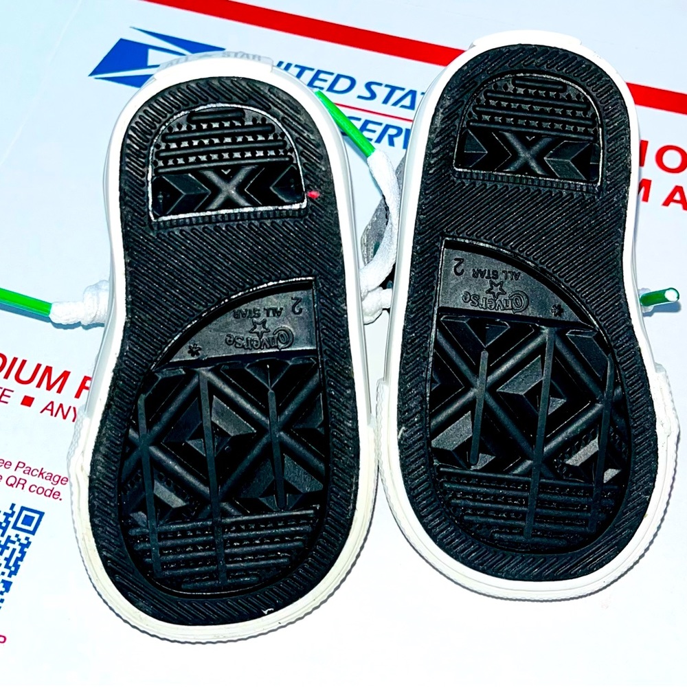 *LIKE NEW** Chuck Taylor AS ‘Street Mid’ (Grey/Black/Green), TD Size 2C: $20 - Picture 9 of 10